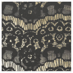 Tissu Or floral français élégant noir vintage de faux
