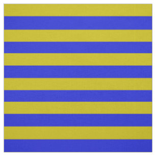 Tissu Or foncé, maille bleue royale, rayures