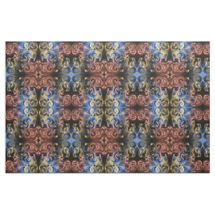 Tissu or rouge bleu noir Tissu, maison colorée