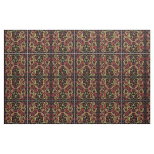 Tissu or rouge noir tissu, coloré maison textile