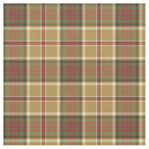 Tissu Or, vert de mousse et plaid de rouge