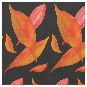 Tissu Orange Automne automne feuille saisonnière art