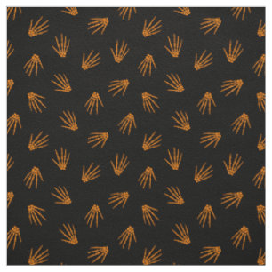 Tissu Orange Bones Happy Halloween moderne