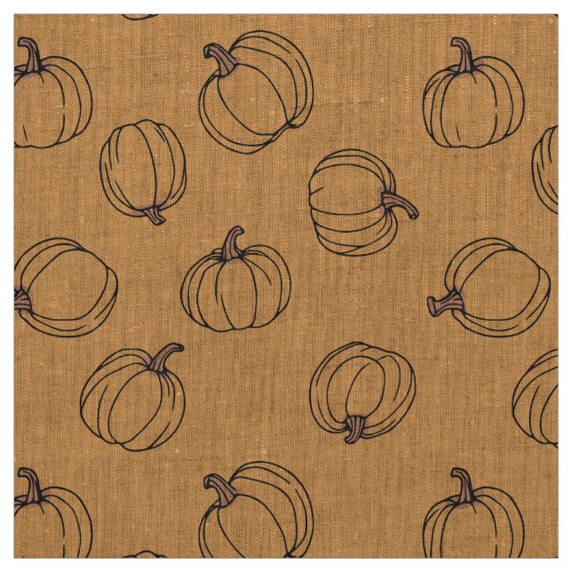 Tissu Orange Citrouille amusant (Échantillon)