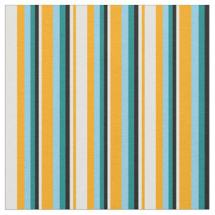 Tissu Orange, Cyan clair, Noir, Turquoise et bleu ciel