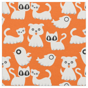 Tissu orangé de chien fantôme d'halloween