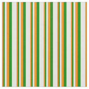 Tissu Orange foncé, Vert & Blanc