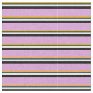 Tissu Orange, gris ardoise foncé, blanc, noir et prune