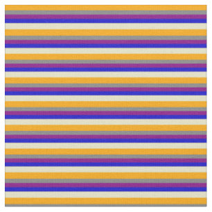 Tissu Orange, Gris, Violet, Bleu, Bleu, Bande D'Or Pale