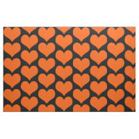Orange Hearts Fabric