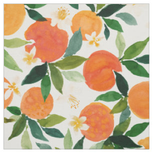 Tissu ORANGE INTOXICATION Motif Citrus