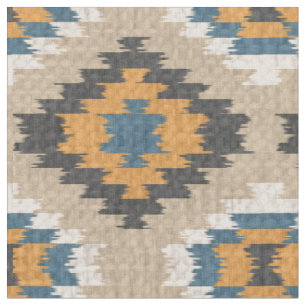 Tissu Orange Jaune Turquoise Bleu Taupe Brown apparence