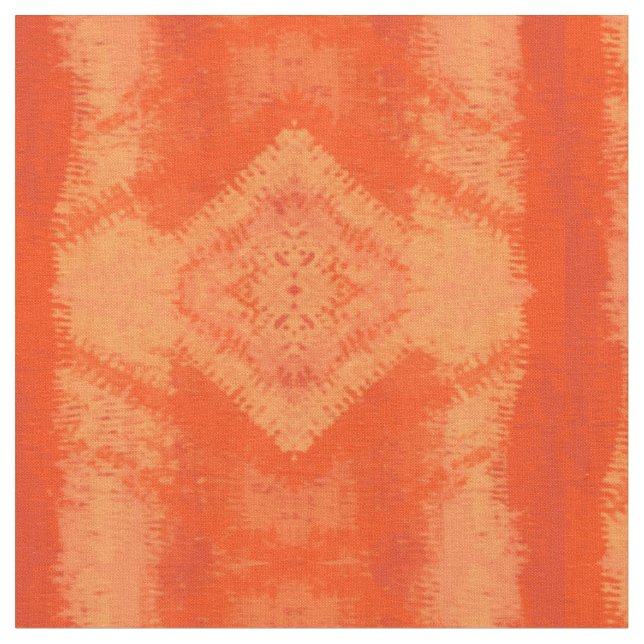 Tissu Orange Mix Ikat Tribal Diamond Motif (Fermer)