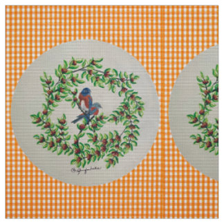 Tissu Orange plaid Western Bluebird Fabric
