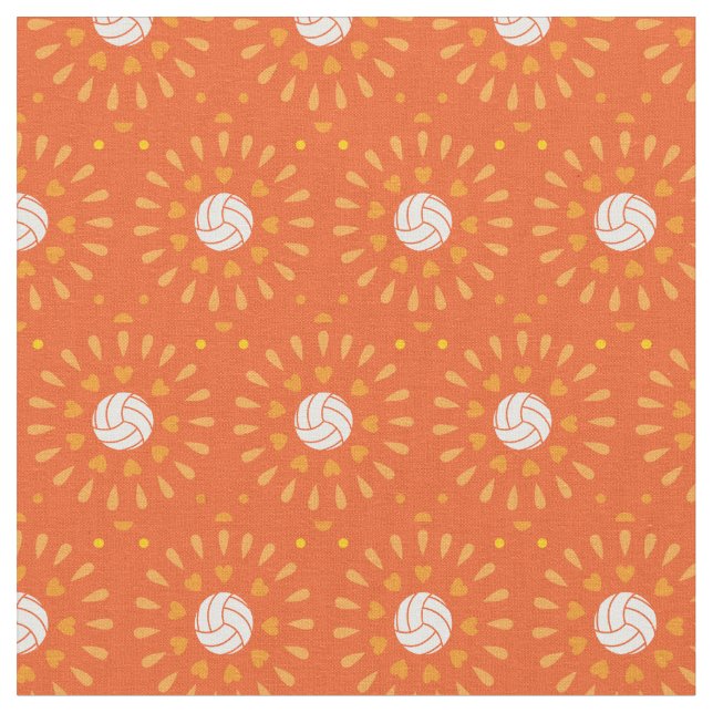 Tissu Orange Volleyballs Motif Kaleidoscope (Fermer)