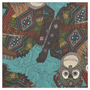Tissu orangs-outans bleus