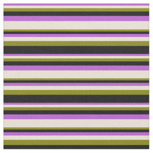 Tissu Orchidée, bisque, verte et noire