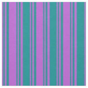 Tissu Orchidée et cyan foncé Motif des rayures