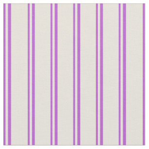 Tissu Orchidée et lignes/bandes beiges Motif