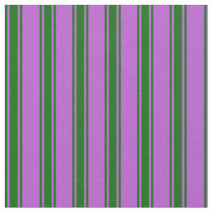 Tissu Orchidée et Motif de couleur vert foncé rayé/lin