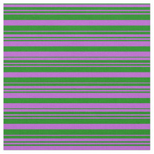 Tissu Orchidée et Motif rayé vert