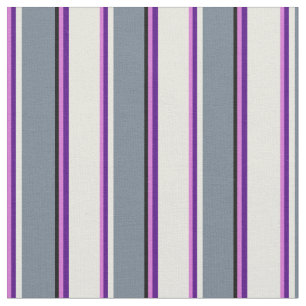 Tissu Orchidée, Indigo, Beige, gris ardoise et noir
