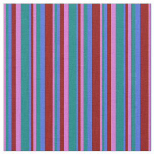Tissu Orchidée, Turquoise, Bleue Royale et Rouge foncé