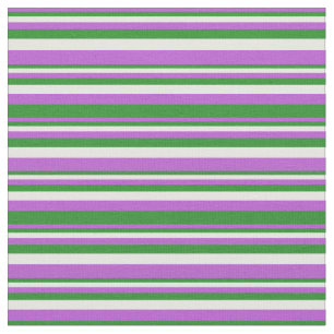 Tissu Orchidée, vert forêt et Motif blanc