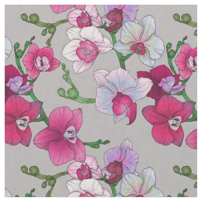 Tissu Orchidées roses en fleur (Fermer)