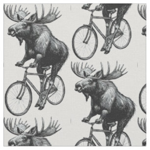 Tissu Orignal Cycliste Vintage - Humour Animal Rustique