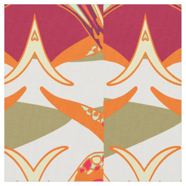 Tissu Ornement bordeaux (Fermer)