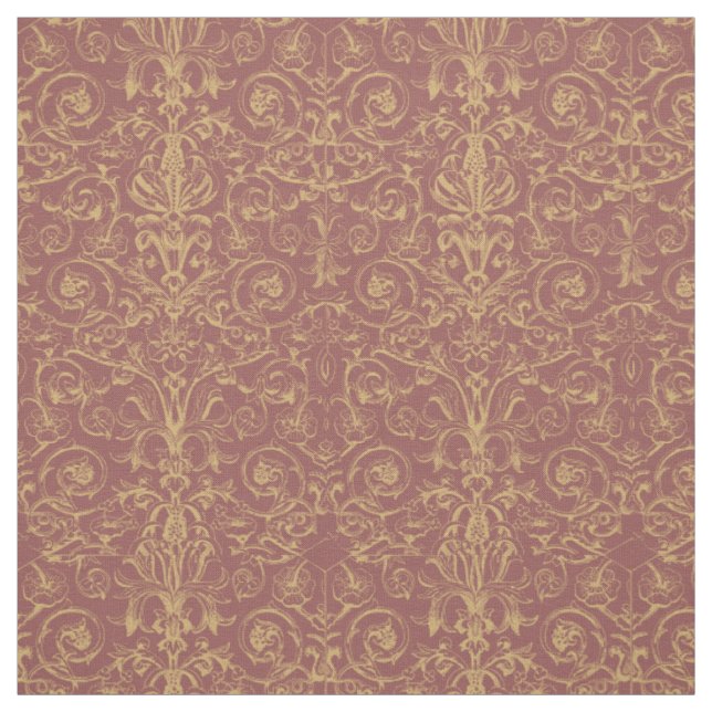 Tissu Ornementation de style médiéval doré (Échantillon)