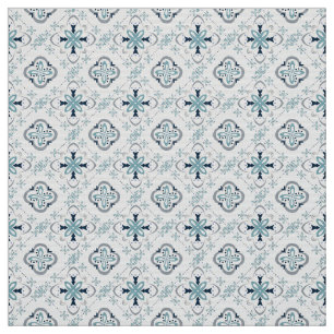 Tissu ornements marocains bleu crème ethnique design Est