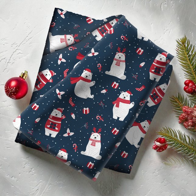 Tissu Ours polaire Motif de Noël ID851 (Créateur téléchargé)