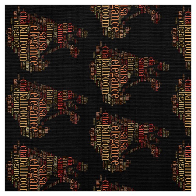 Tissu Paire de danse en tant que mots conception de nuag (Échantillon)