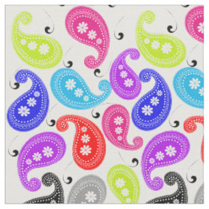 Tissu Paisley Motif moderne de couleur vive
