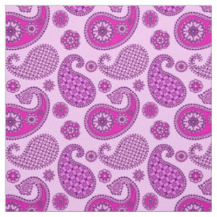 Tissu Paisley motif, orchidée et améthyste violet