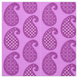 Tissu Paisley motif, violet et orchidée