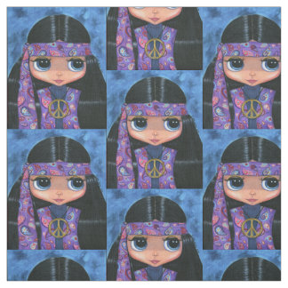 Tissu Paisley violette Hippie poussette avec la paix Sig