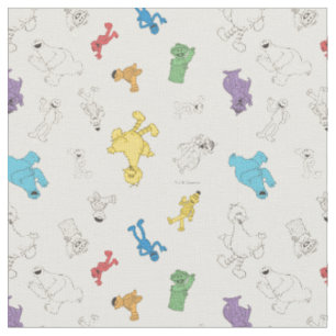 Tissu Pal de rue Sésame   Motif Vintage coloré