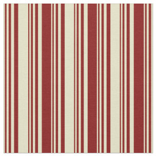 Tissu Pale Goldenrod et Maroon Striped/Linked Motif