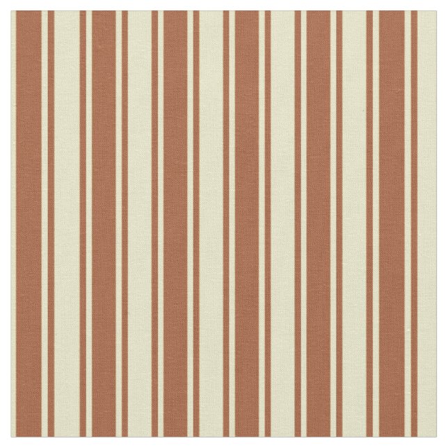 Tissu Pale Goldenrod et Sienna Lines/Stripes Motif (Fermer)