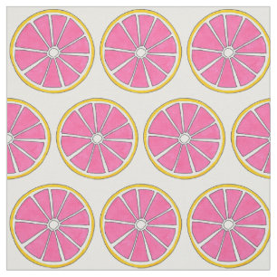 Tissu Pamplemousse rose Agrumes Fruit Plage tropicale Fr