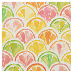 Tissu PANNEAU DE CITRUS Tranches de fruits colorées