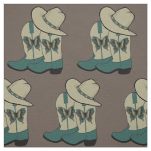 Tissu Papillon Casquette Western Cowboy Boot Et Cowboy