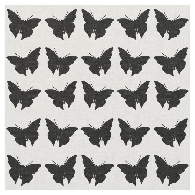 Tissu Papillons audacieux noirs de mod (Fermer)