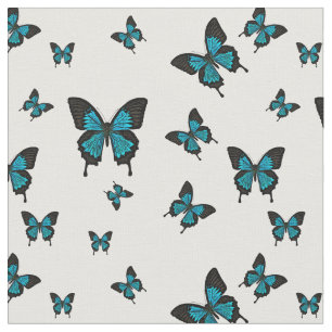Tissu Papillons de couleur bleue, Papillon de queue d'hi