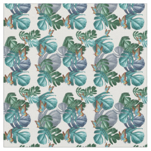 Tissu Papillons du Paradis Tropical Splash en Blues,