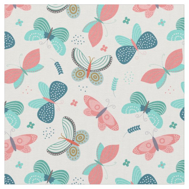 Tissu Papillons Pastel (Fermer)