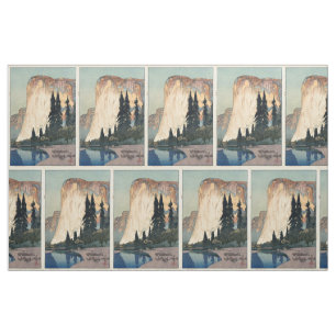 Tissu Parc vintage d'EL Capitan Yosemite d'art de bois